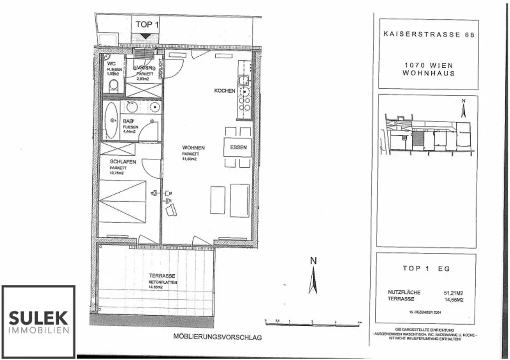 Gemütliche, ruhige 2-Zimmer Neubauwohnung mit Innenhof-Terrasse in beliebter Lage -nähe zur U6 & Mariahilfer Straße!