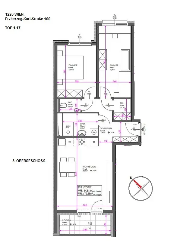 Naturnah wohnen, stadtnah leben – Ihre 3-Zimmer-Loggiawohnung 
mit Wohlfühlfaktor! ERSTBEZUG!