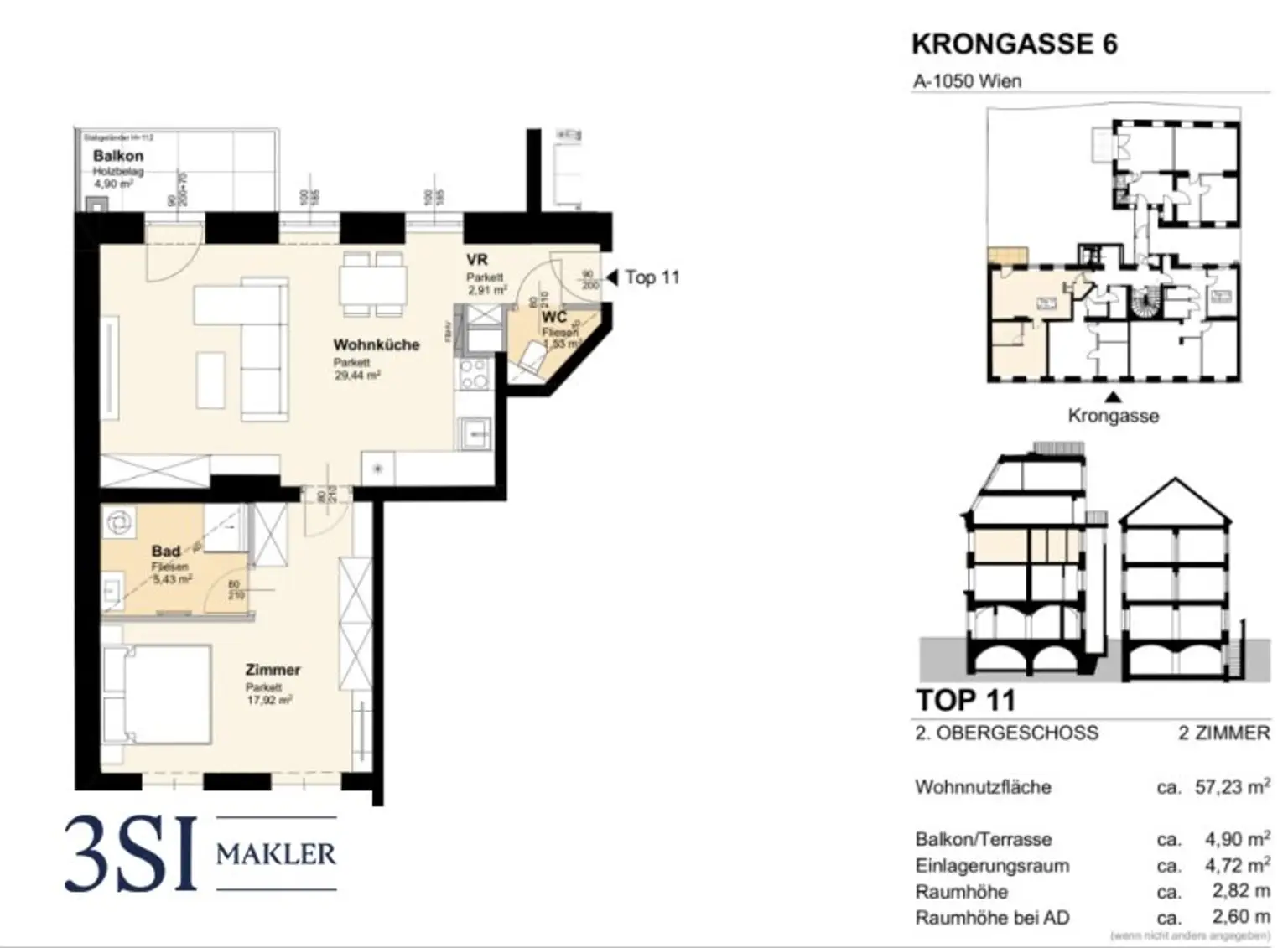 Stilvoll wohnen mit Grünblick – sanierter 2-Zimmer-Altbau mit Balkon in ruhiger Lage