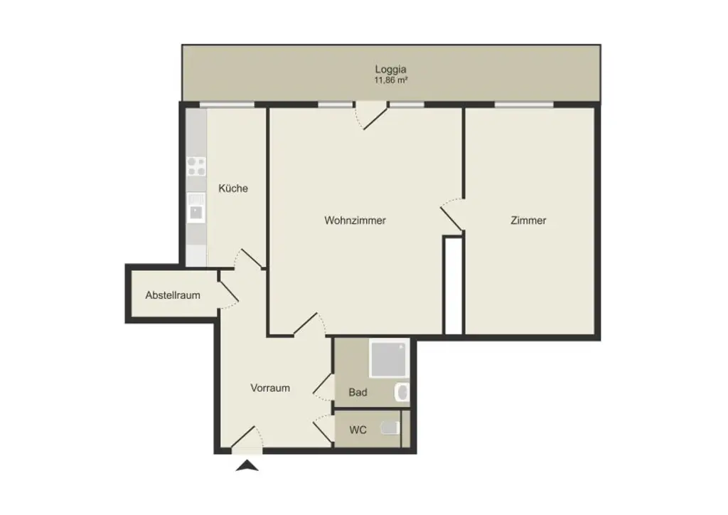 2-Zimmer-Wohnung mit Balkon – zur Sanierung Nähe Milleniumtower