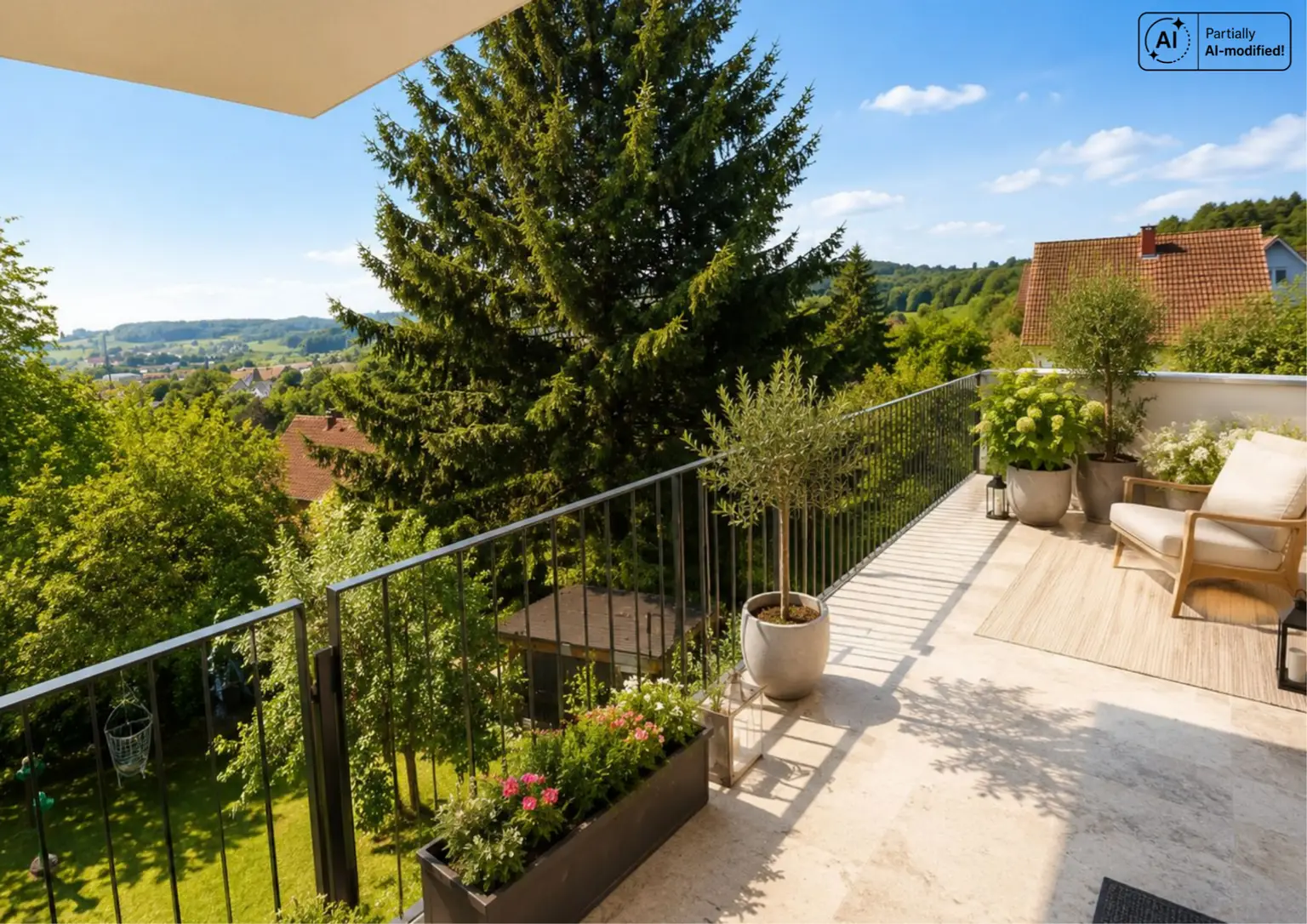 Blick von der oberen Terrasse