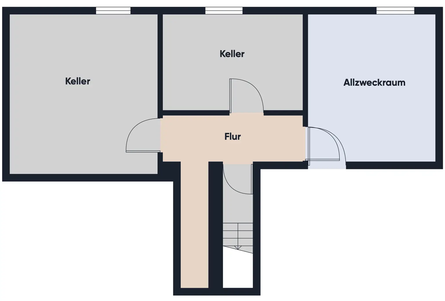 Grundrissplan ohne Maßstab KG