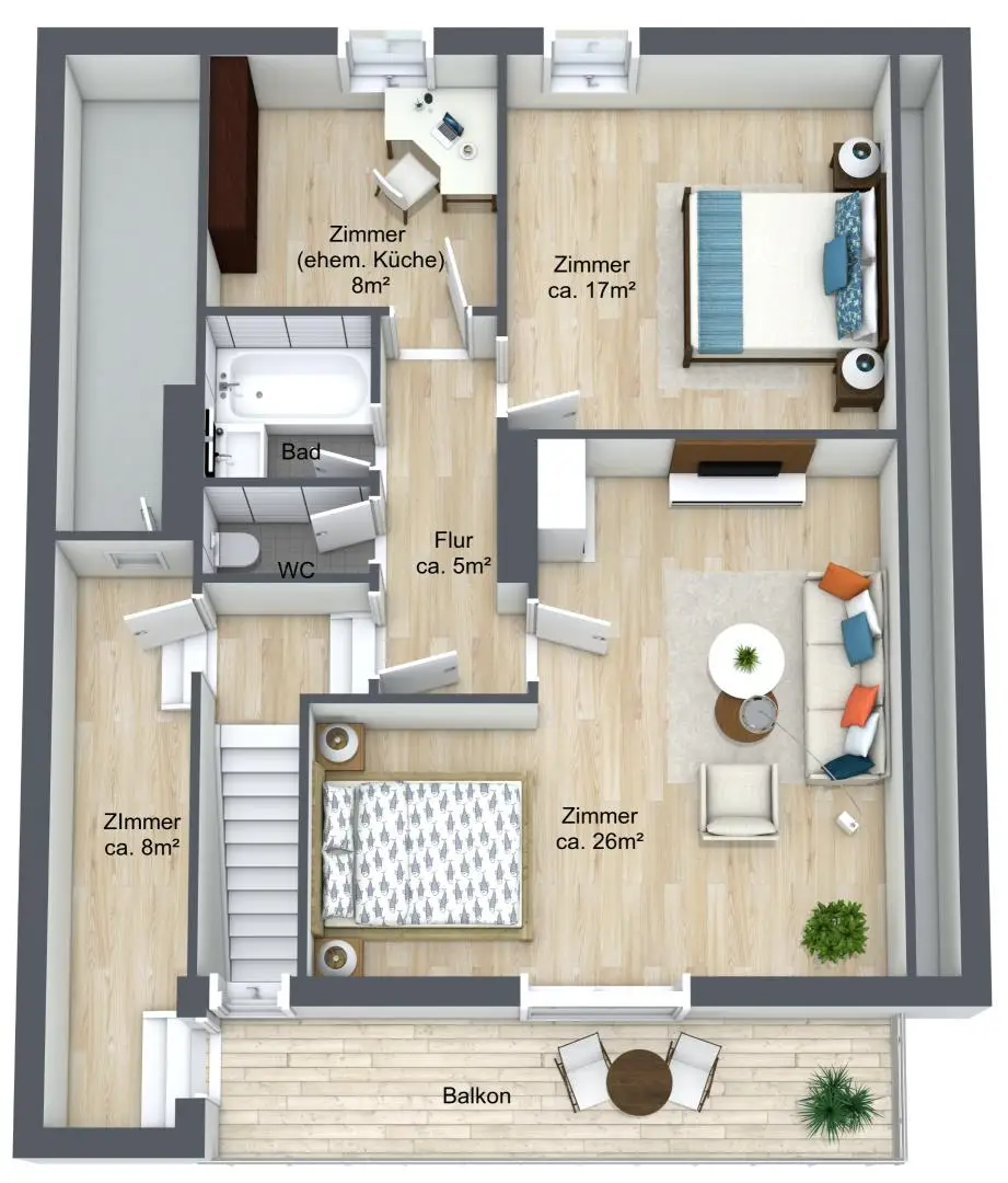 3D Plan Obergeschoss