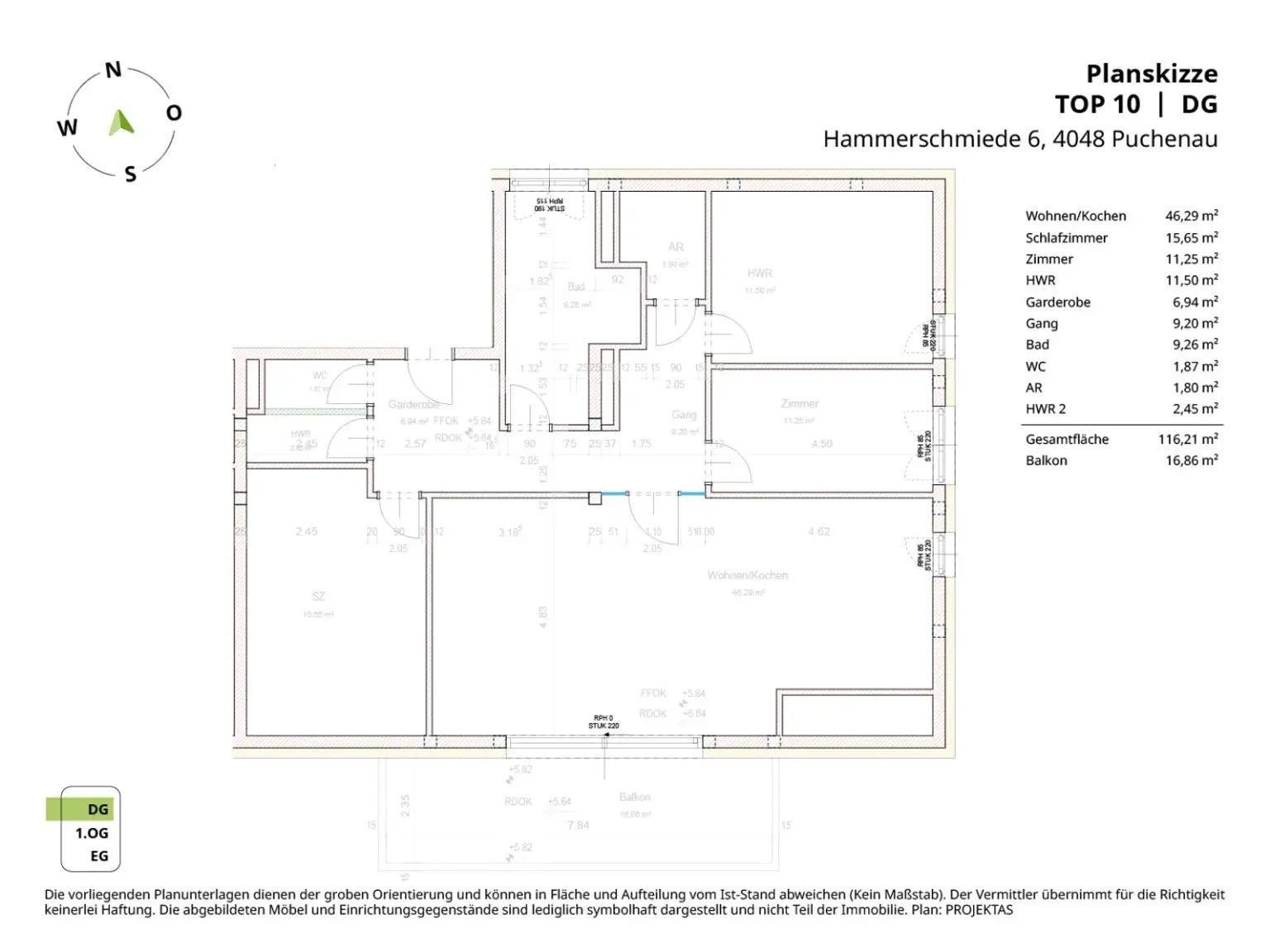 Außergewöhnliches 4-Zimmer Penthouse mit großem Balkon in Puchenau!