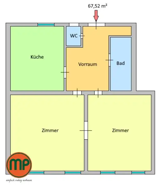 Penzing: elegante 2 Zimmerwohnung mit Altbaucharakter