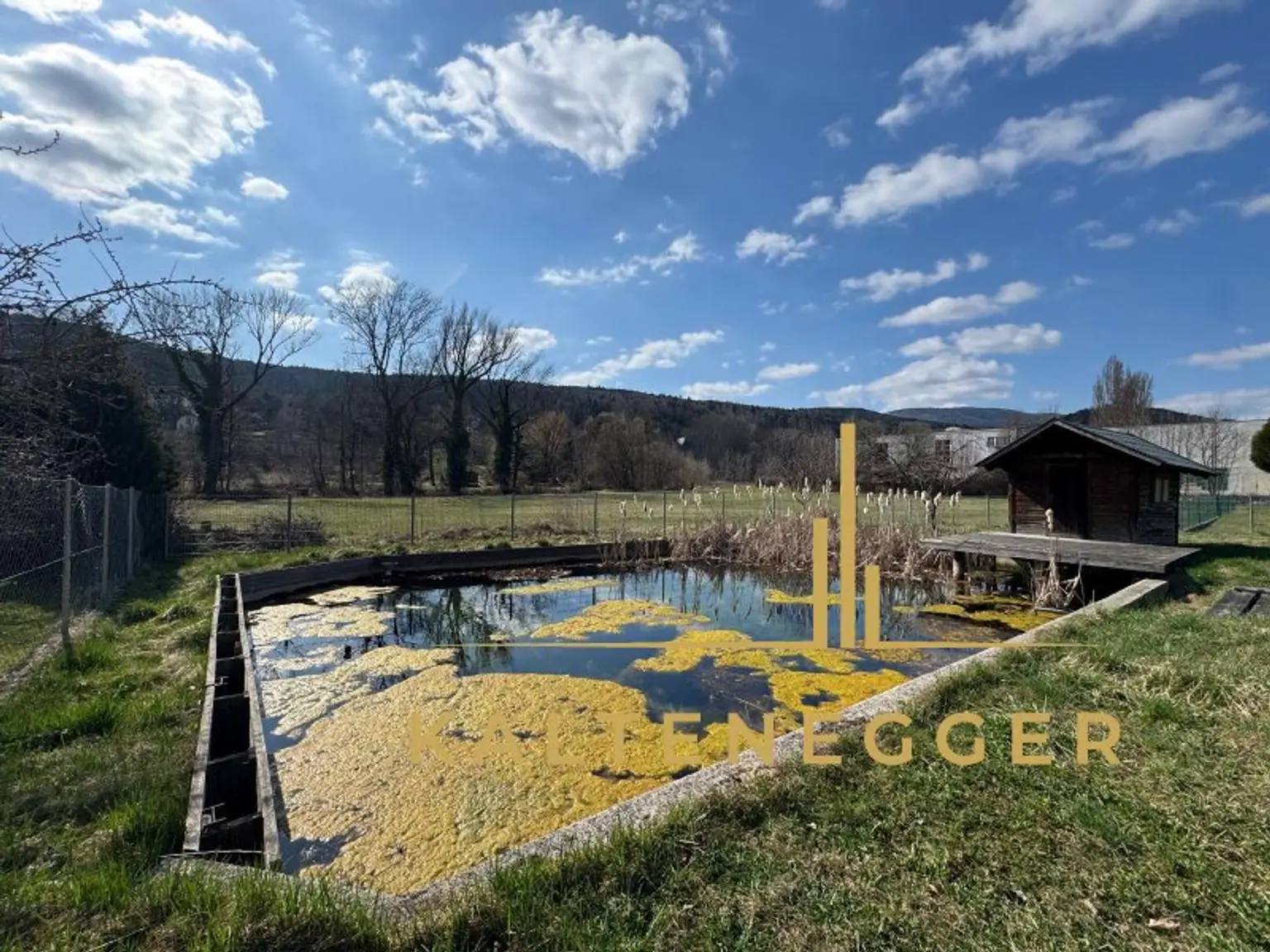 Sonnenbeschienenes Grundstück mit Blick auf die Hohe Wand - ein ländliches Mehrfamilienhaus und ein Einfamilienhaus