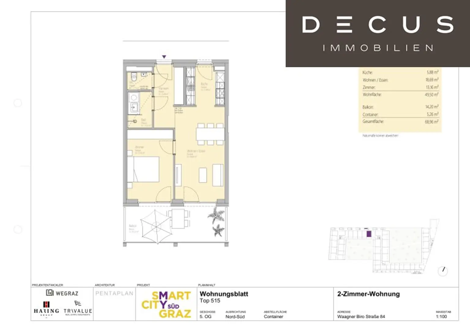 | ZWEI ZIMMER | BALKON | 5. ETAGE | SMART CITY