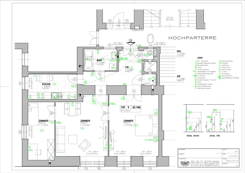 Gepflegte und ruhige Hochparterre Wohnung Nähe Alois Drasche Park