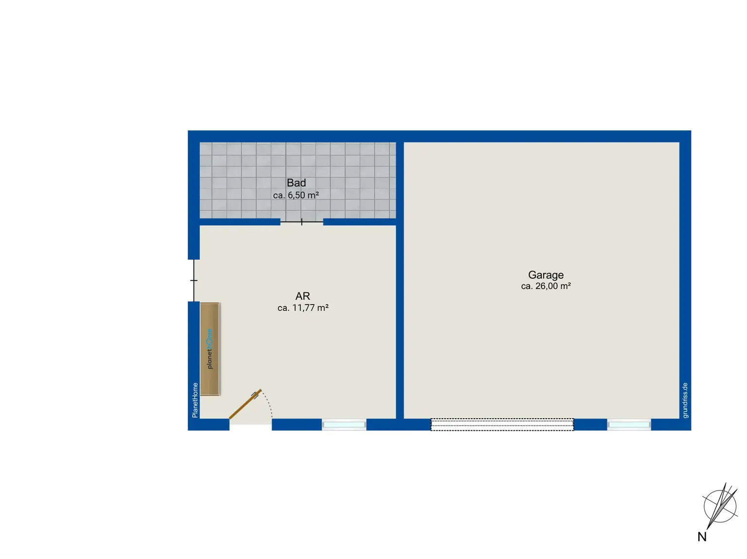 Grundriss Garage-Badezimmer
