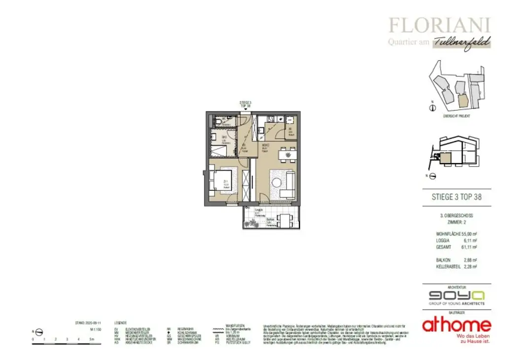 FLORIANI – Quartier am Tullnerfeld - Stilvolle Dachgeschosswohnung mit West-Loggia - Schöne Extras für ihr Wohlbefinden - Bahnhof Tullnerfeld in der Nähe