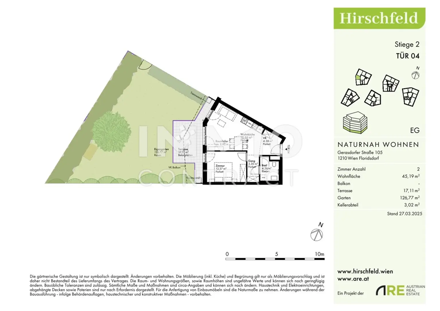 126m2 Garten! Erstbezug und provisionsfrei: Preis jetzt sichner - Gerasdorfer Straße