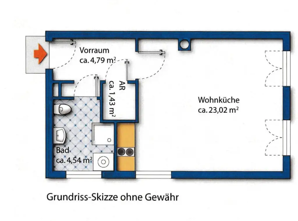 Helles, vollmöbliertes Studio in Ober St. Veit | Garagenstellplatz im Haus