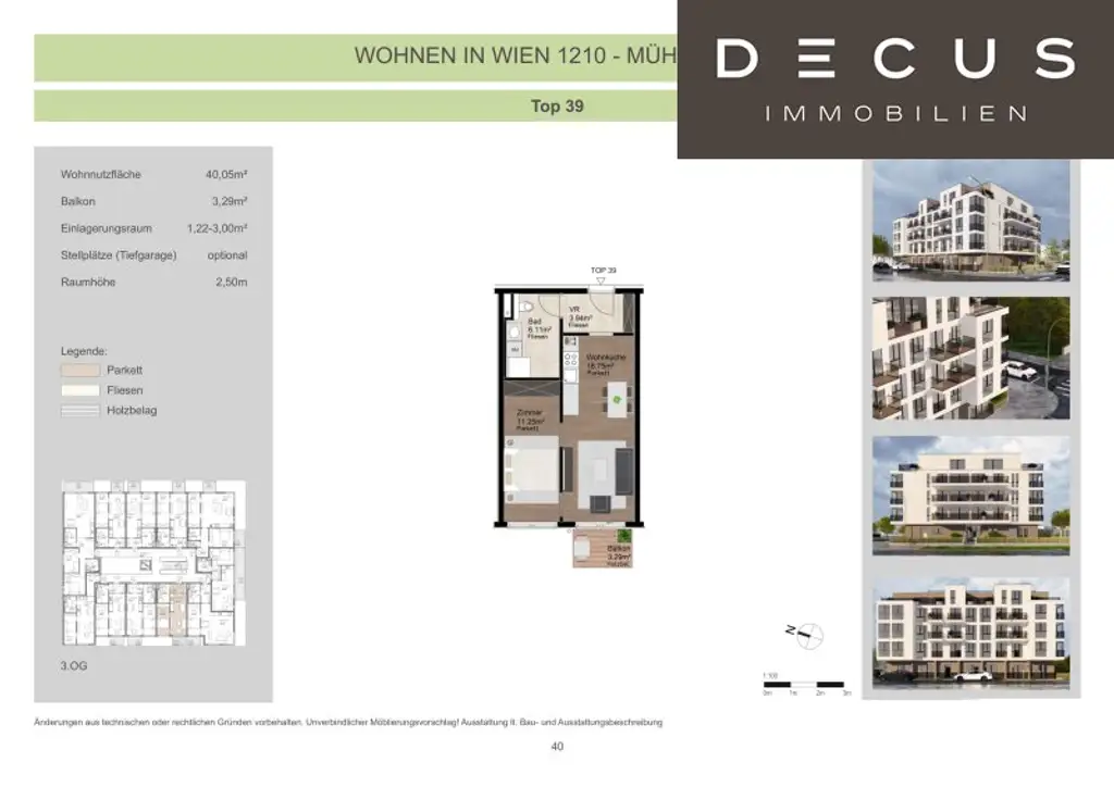 | ZWEI ZIMMER | WESTEN | IM GRÜNEN | BALKON | 3. STOCK | AM MARCHFELDKANAL
