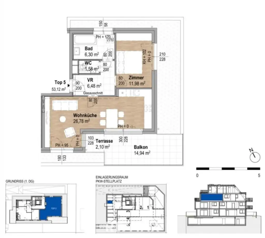 Provisionsfrei 2 Zimmerwohnung inklusive hochwertiger Küche! Erstbezug!