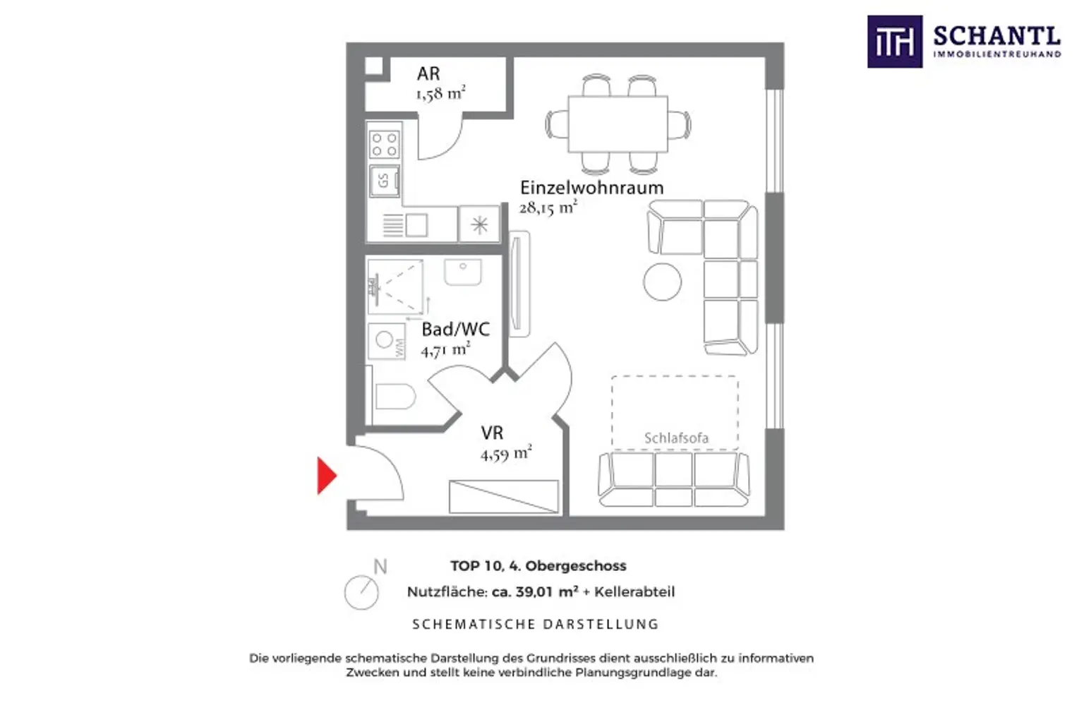 Grundriss Top 10, schematische Darstellung