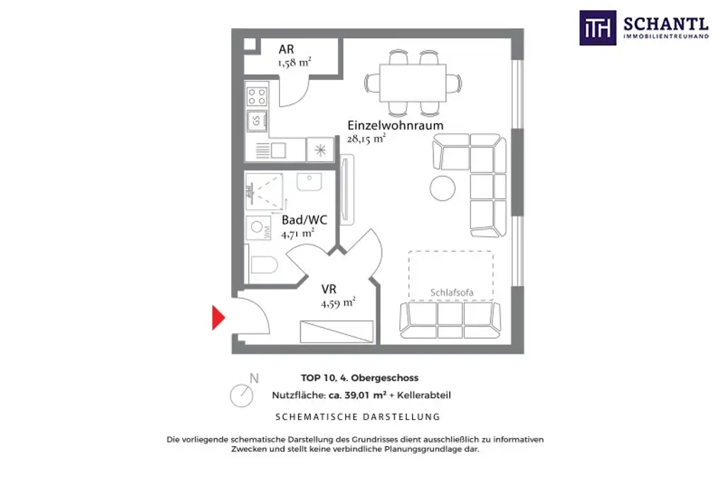 Grundriss Top 10, schematische Darstellung