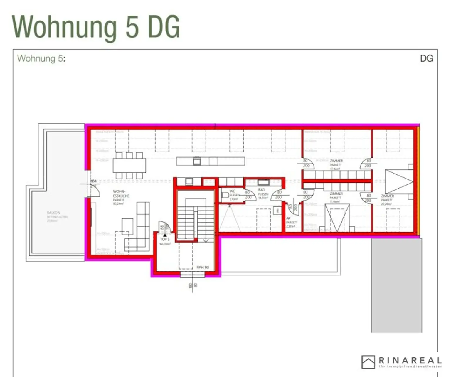 NEUBAU - Erstbezug | Penthouse | 4 Zimmer mit Terrasse | Schlüsselfertige Ausführung | Zentralheizung: Luftwärmepumpe | Neugasse