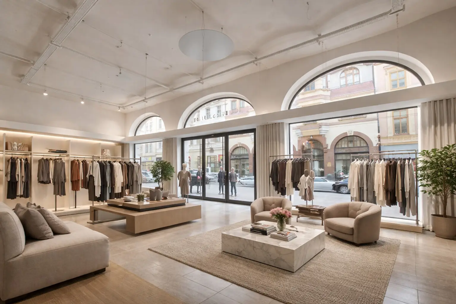 Moderne Boutique im minimalistischen Stil