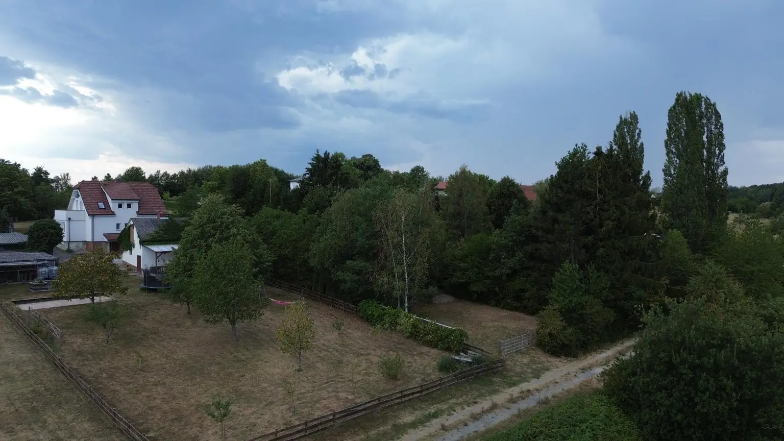Drohnenansicht Garten