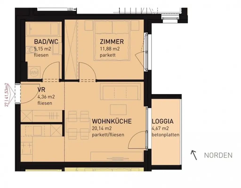 Grundriss: Lorettoplatz 1