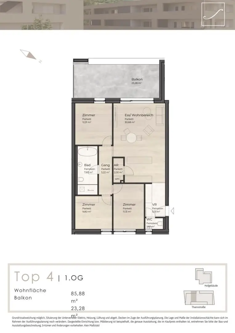 Grundriss Top 4, 1.OG