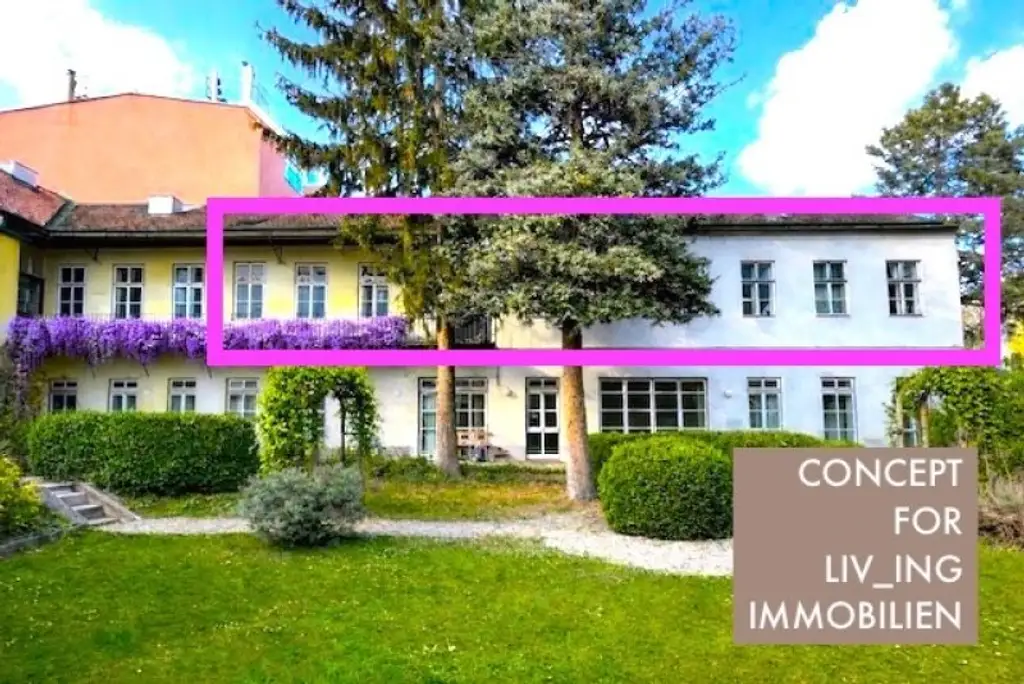 4 Zimmer Altbauflair in Altwiener Fuhrwerkerhaus. 88m2. Idyllischer Allgemeingarten. Sanierungsbedarf. Nahe Schloss Schönbrunn &Hietzing.