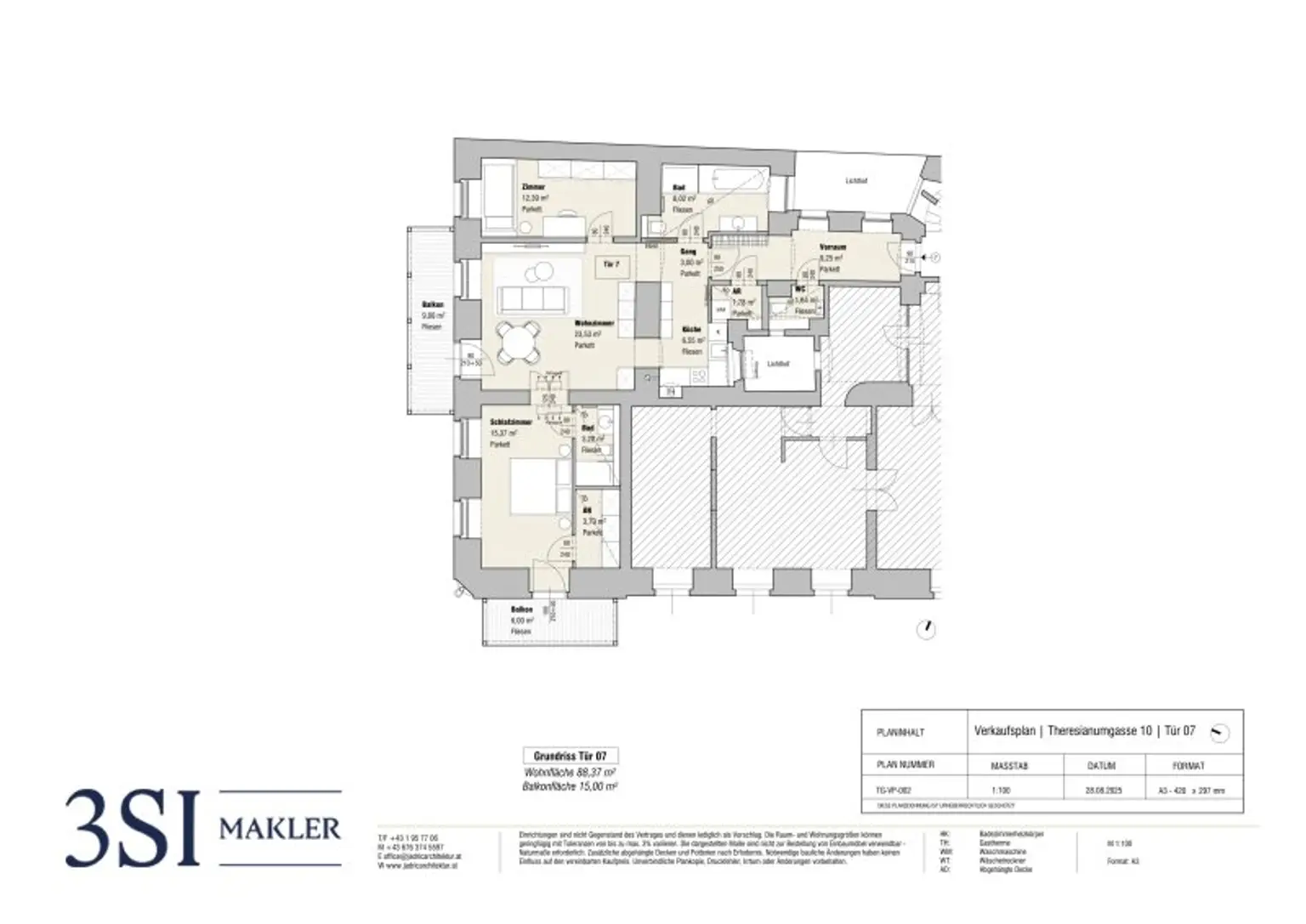Wohnen beim Schloss Belvedere: Erstbezug im Stilaltbau mit 2 Balkonen und Klimaanlage!