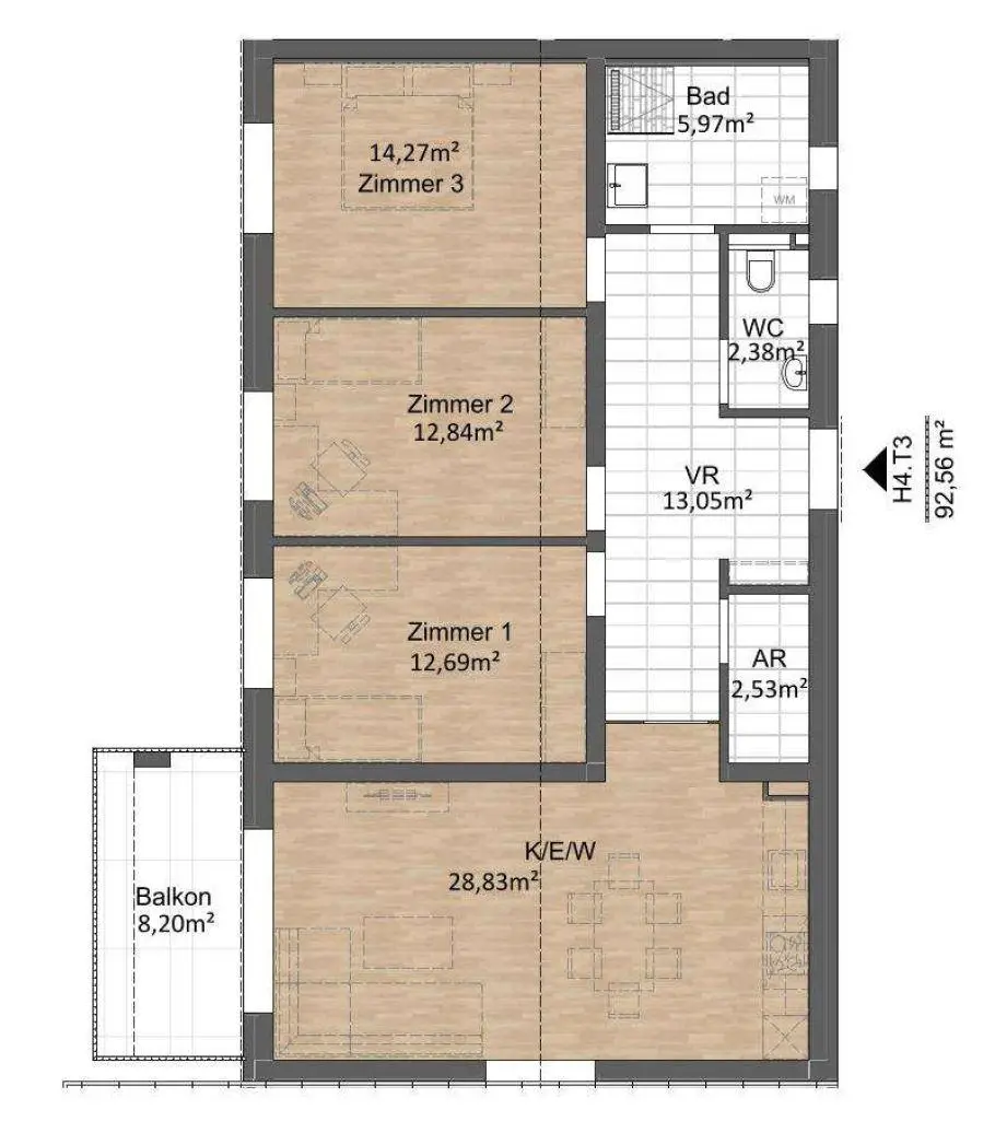 Werndorf/ 4 Zimmer Wohnung/ Anleger oder Eigennutzer! H4 Top 3