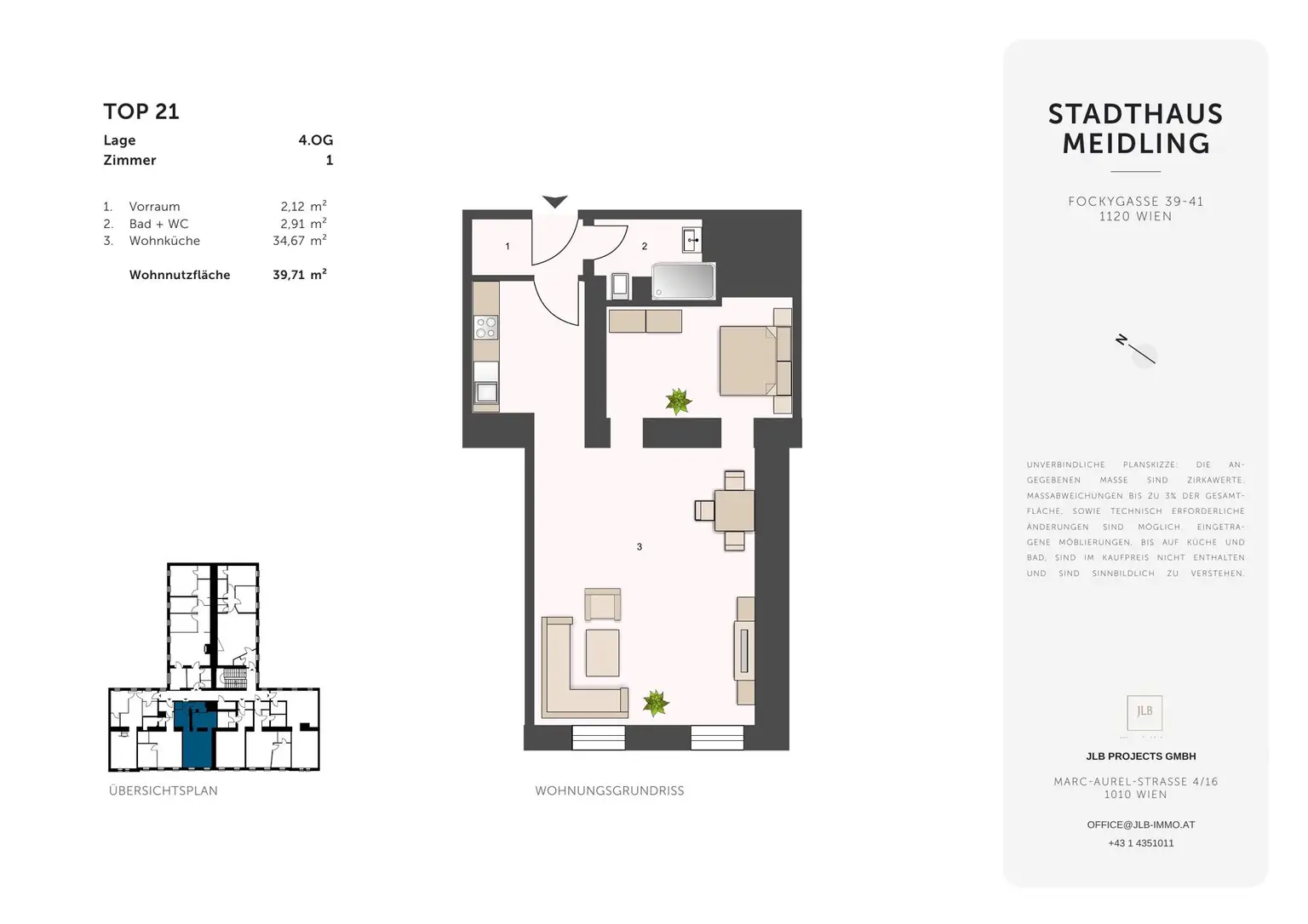 STADTHAUS MEIDLING – Grundriss Top 21 – JLB