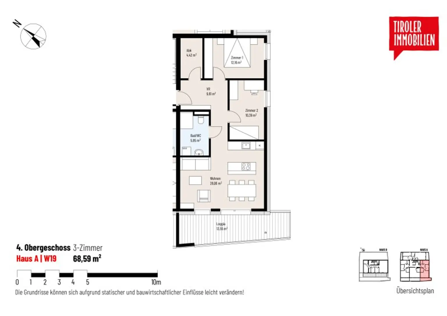 3-Zimmer-Wohnung im 4. OG, W19 provisionsfrei - Wörgl