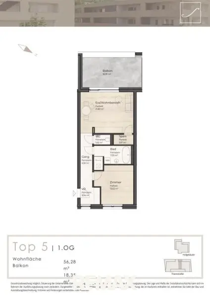 Grundriss Top 5, 1.OG