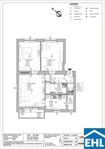 3-Zimmer-Wohntraum im Arsenal