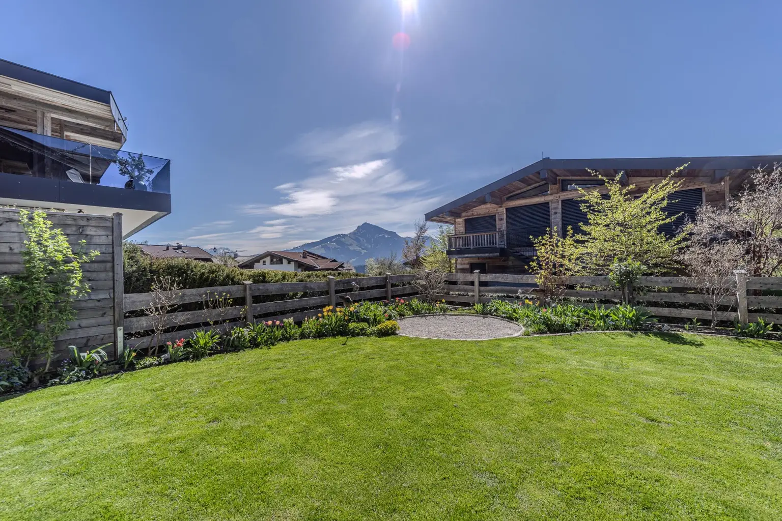 Garten mit Blick auf das Kitzbüheler Horn