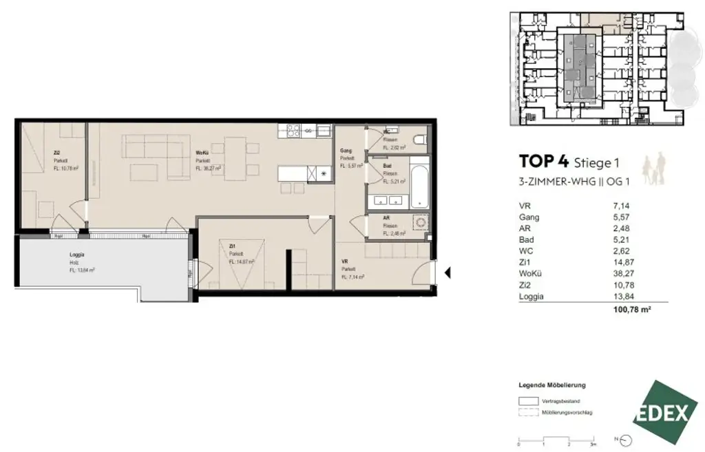 ERSTBEZUG | Traumhafte 3-Zimmer-Wohnung mit großer Loggia