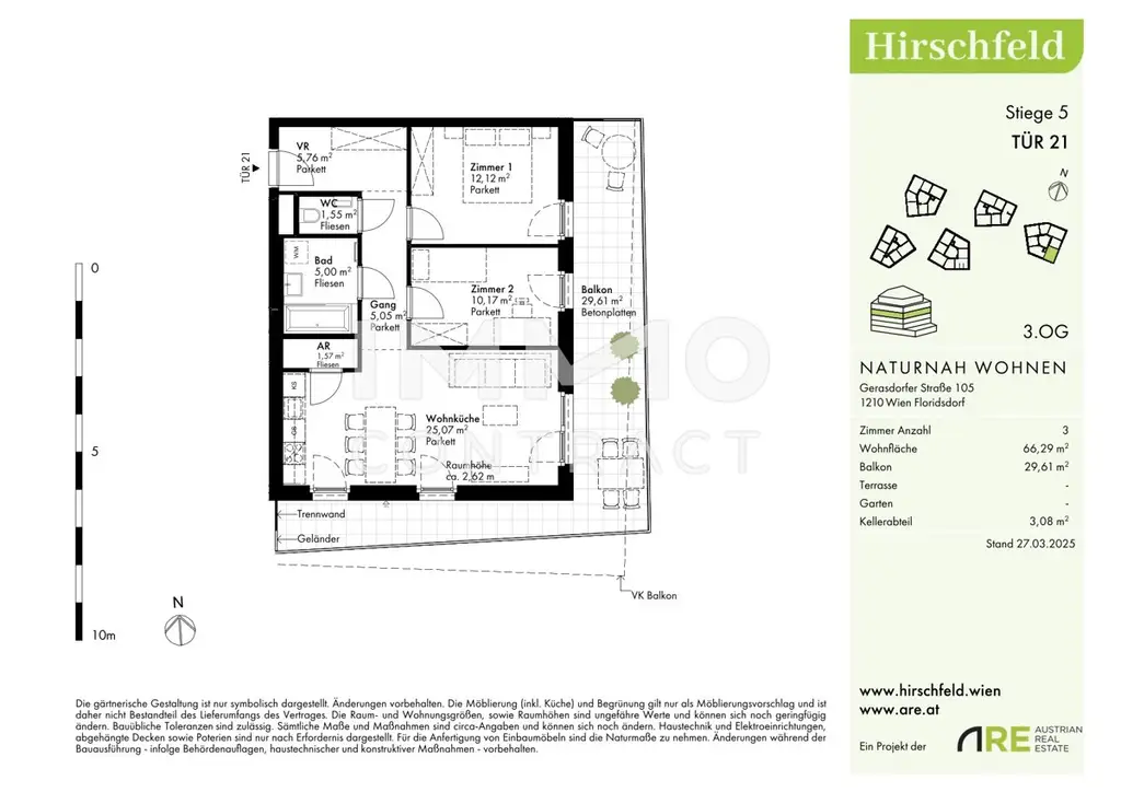 Erstbezug; 3 Zimmerwohnung in Ruhelage