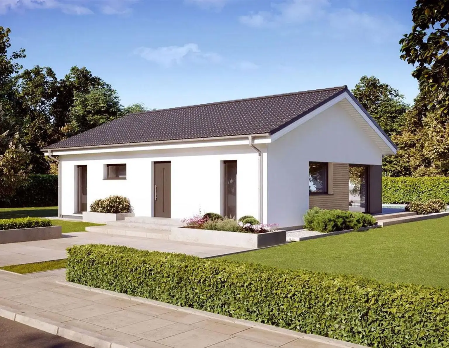 DAN-WOOD-FERTIGHAUS Bungalow SCHLÜSSELFERTIG ohne Grund