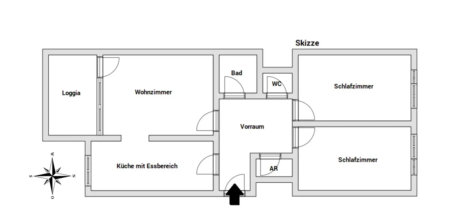 Sanierte 3-Zimmer-Neubauwohnung mit Loggia