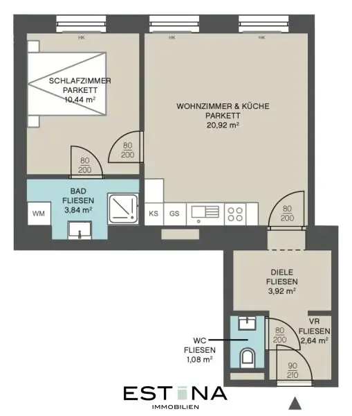 Charmante Pärchenwohnung mit optimaler Raumaufteilung in Wien-Penzing