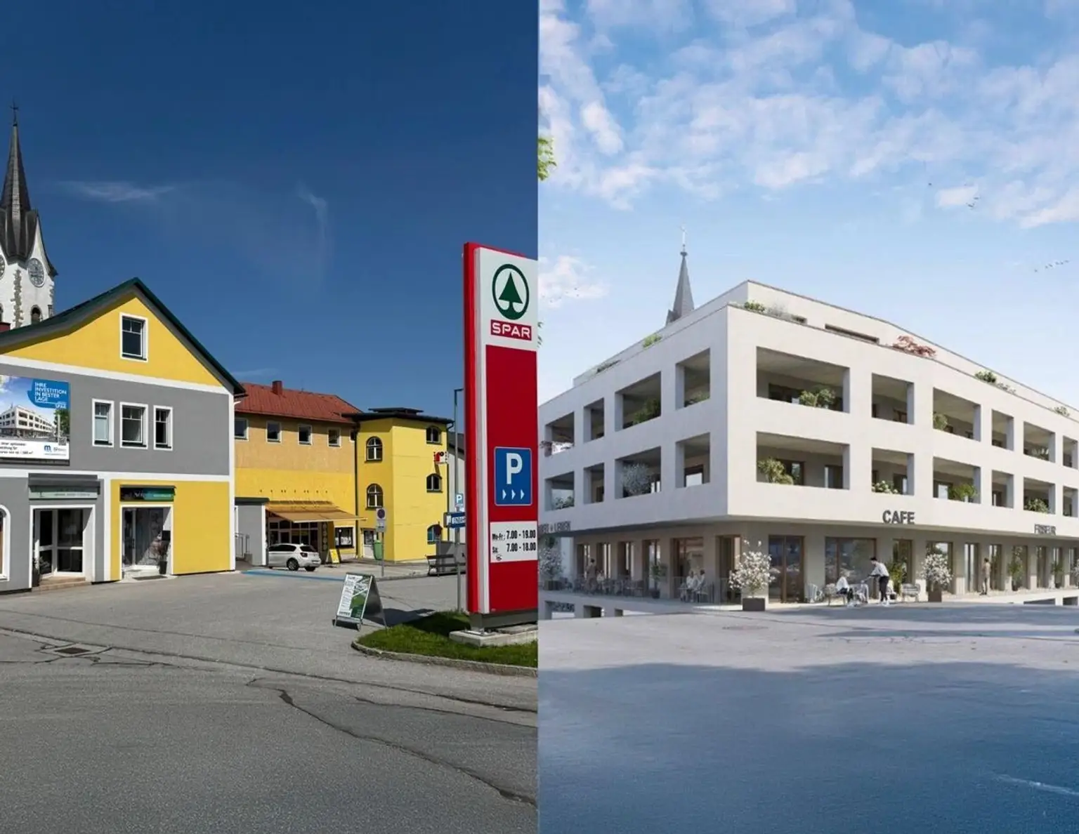 Geschäfts- u. Wohnobjekt mit Potential vis a vis Top-Sparmarkt - Zentrum Unterweissenbach (Baurecht oder Superädifikat)