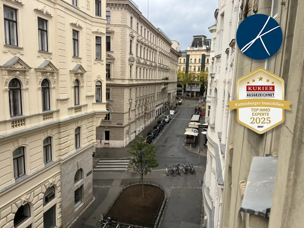 Nähe Stiftskirche (Mariahilfer Straße) U3 : Erstklassiges *Altbau-Juwel mit Balkon*