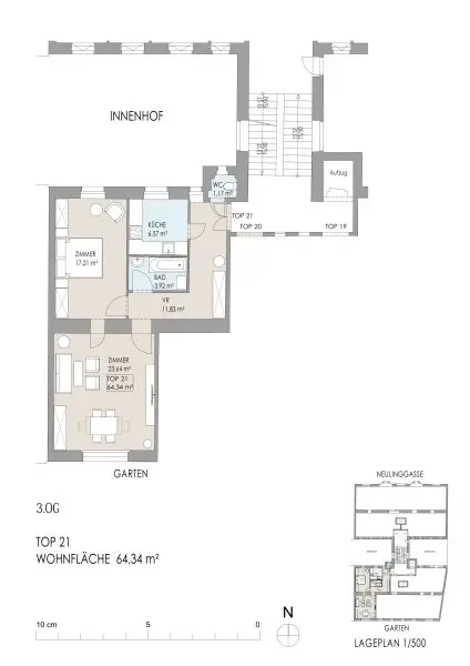 Großzügige 2 Zimmer Wohnung im Stilaltbau - neu saniert