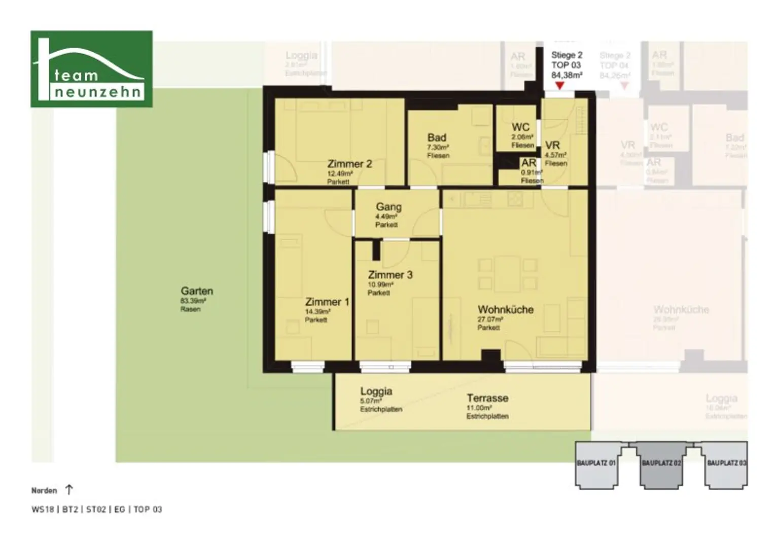Lichtdurchflutete 4-Zimmer-Wohnung mit privater Außenfläche