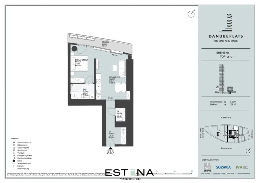 Residieren in den Danube Flats - Pool, Concierge & weitere Annehmlichkeiten