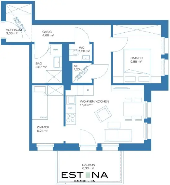 Möbliertes Apartment mit atemberaubendem Ausblick beim Naherholungsgebiet Wienerberg