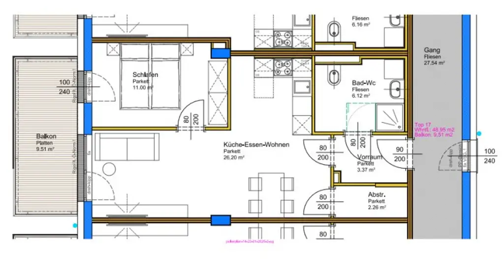 NEUBAU - ERSTBEZUG - Top 17 - Wunderschöne 2 Zimmerwohnung mit großem Balkon und eigenem Tiefgaragenplatz