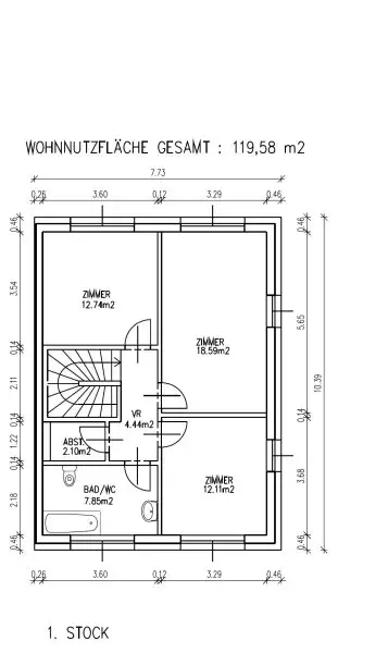 119 m2 Wohnfläche, 4 Zimmer, Doppelhaushälfte mit 93 m2 Garten in Mitterndorf, in ruhiger Wohnhausanlage!