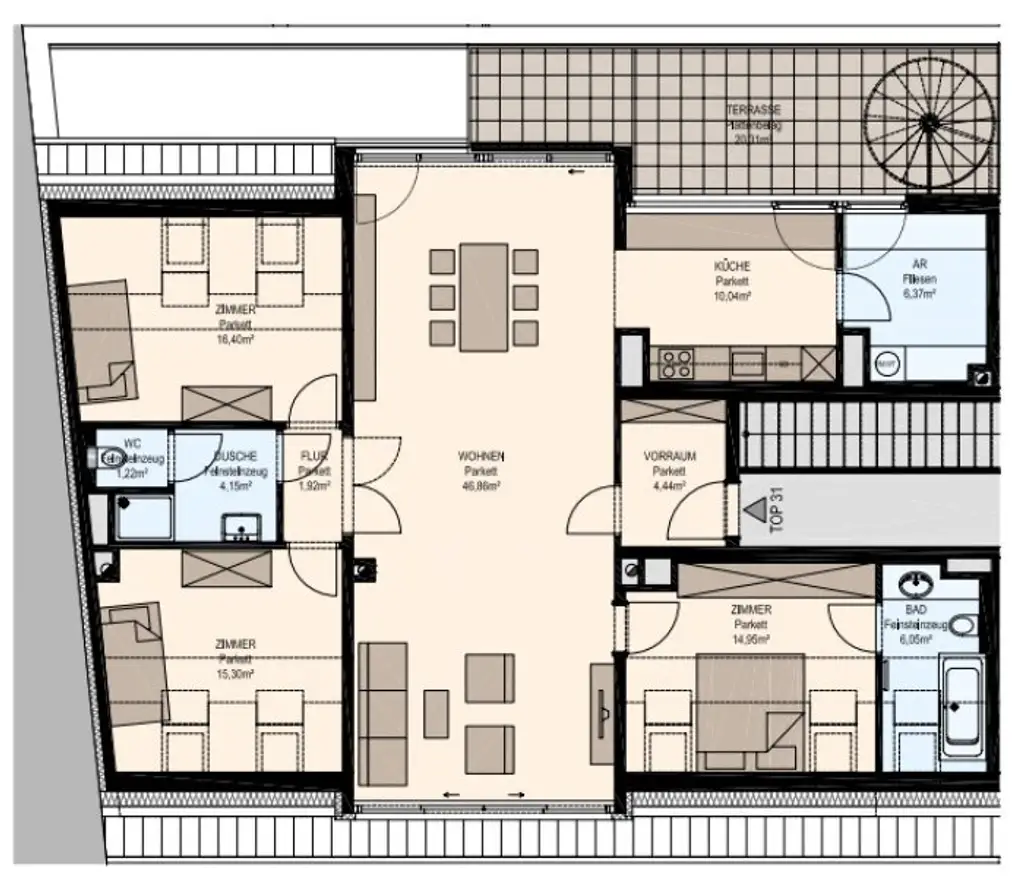 ++NEU++ Fantastisch aufgeteilte 4 Zimmer DG-Wohnung in absoluter Bestlage des 09. Bezirks - Viktor Frankl Park / Mariannengasse. +++ Dachterrasse! ++++