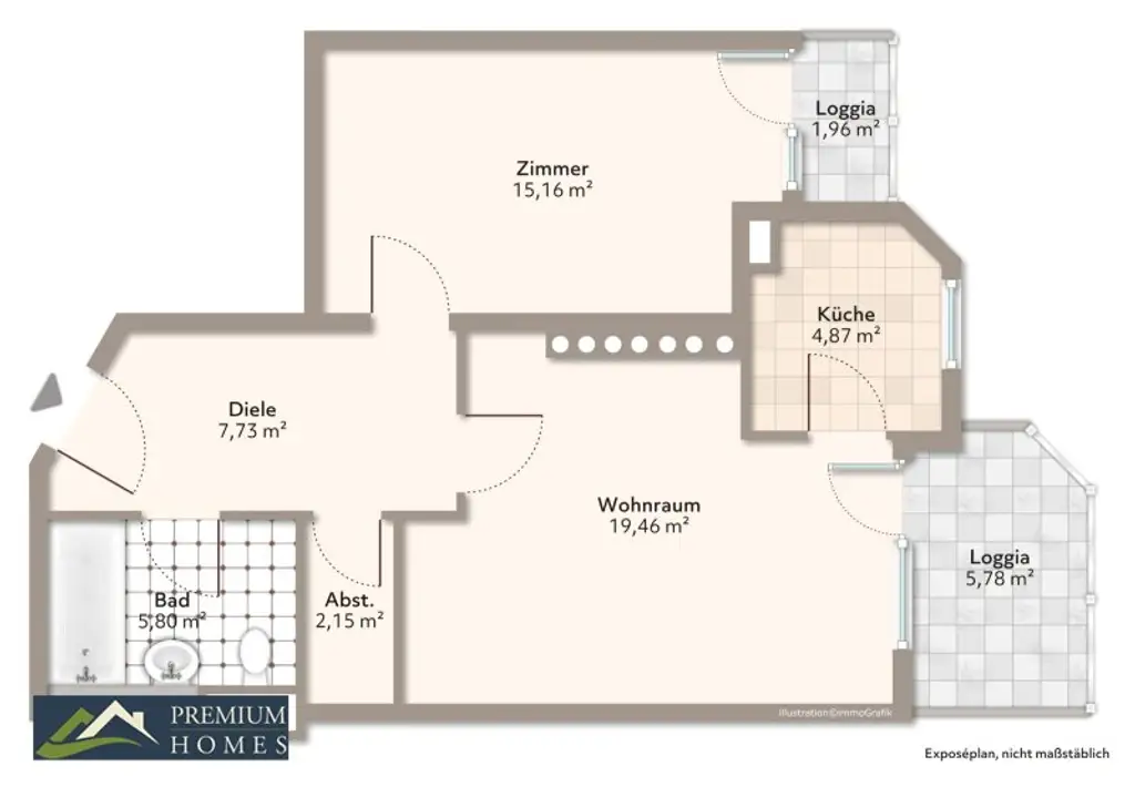 WÖRGL - ANLAGE-Objekt (mit lebenslangen Wohnrecht für Verkäufer/in) - 2 Zimmer Wohnung - gut gelegen in Ostausrichtung mit Balkon