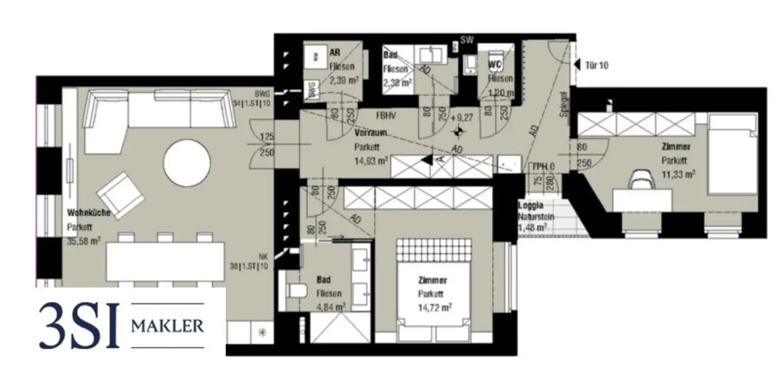 Wunderschöne Stilaltbauwohnung mit Loggia – perfekt für Paare und Familien