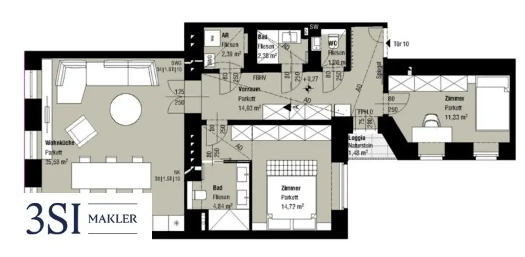 Wunderschöne Stilaltbauwohnung mit Loggia – perfekt für Paare und Familien